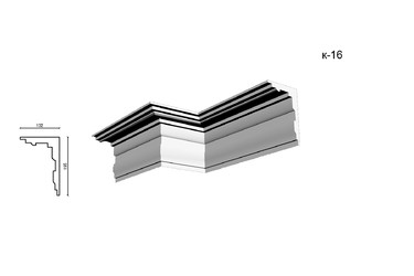 Гладкий карниз К16