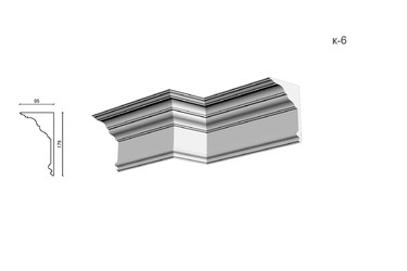 Гладкий карниз К6